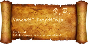 Vancsó Petrónia névjegykártya